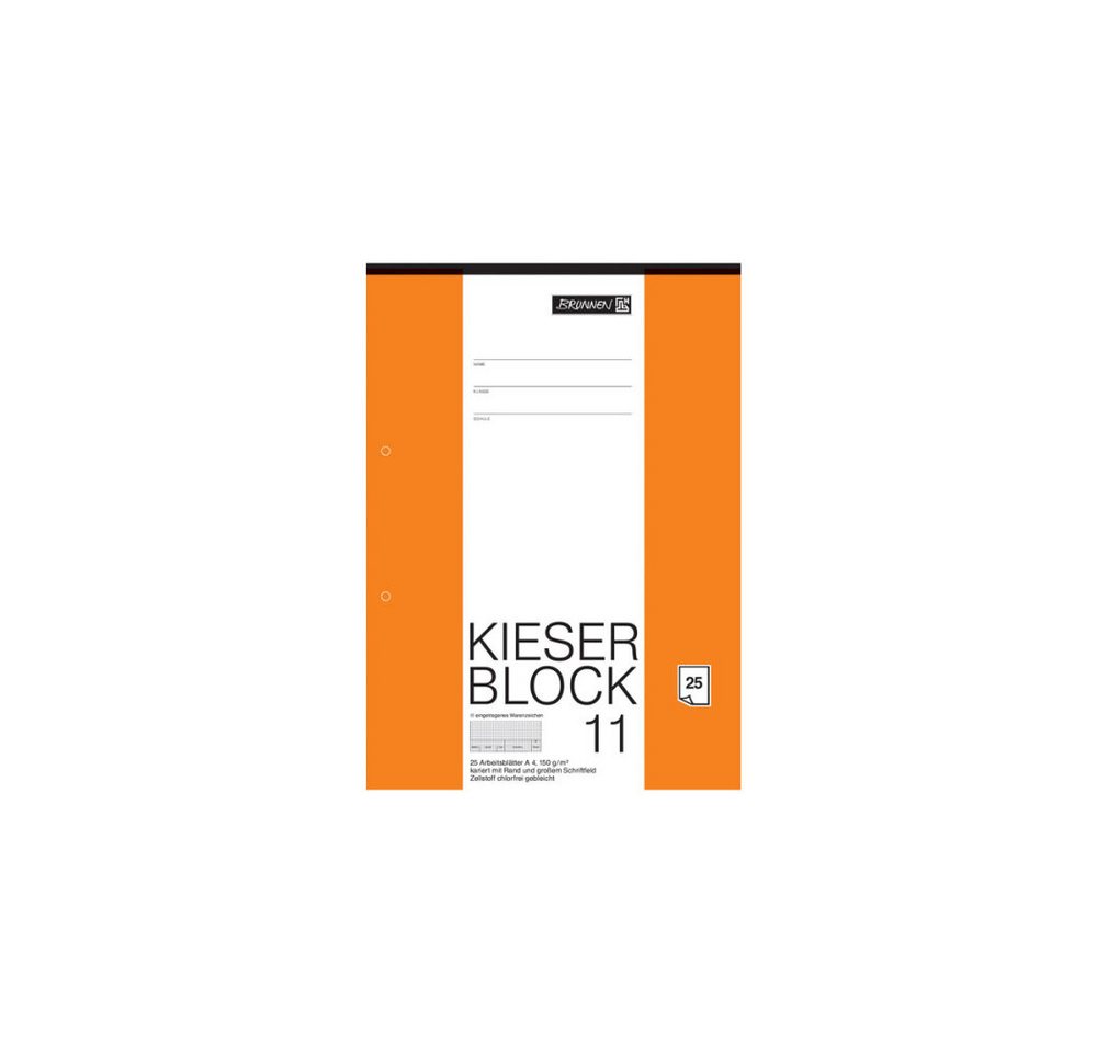 BRUNNEN Collegeblock Arbeitsblock Kieserblock DIN A4 kariert Lineatur 11