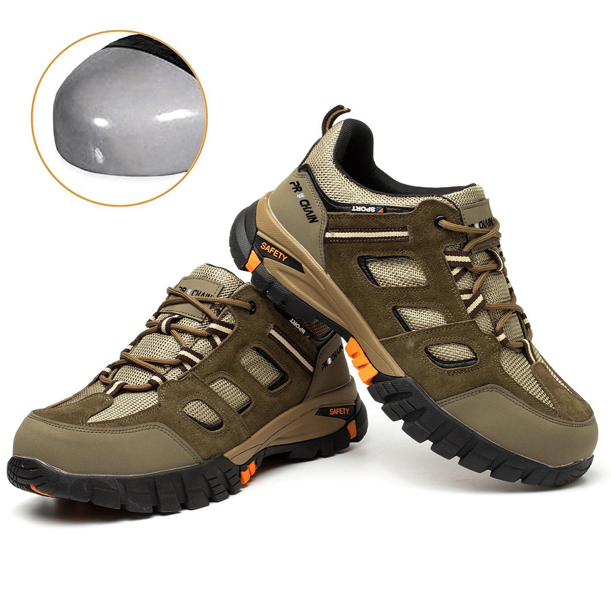 PROCHAIN Sicherheitsschuh S1P SRC, Unisex, Stahlkappe, Stichfest Sicherheitsschuh (Stahlkappe Arbeitsschuhe chutzschuhe Schutzausrüstung, sportlich, bequem, leicht, atmungsaktiv, weich und rutschfest) Herren- und Damenmodelle Indoor und Outdoor Bild 3