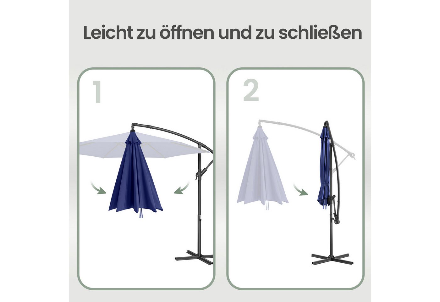 SONGMICS Sonnenschirm Ampelschirm, 300 cm d, Terrasse, Garten, UV-Schutz UPF 50+, Sonnenschutz Balkon Bild 5