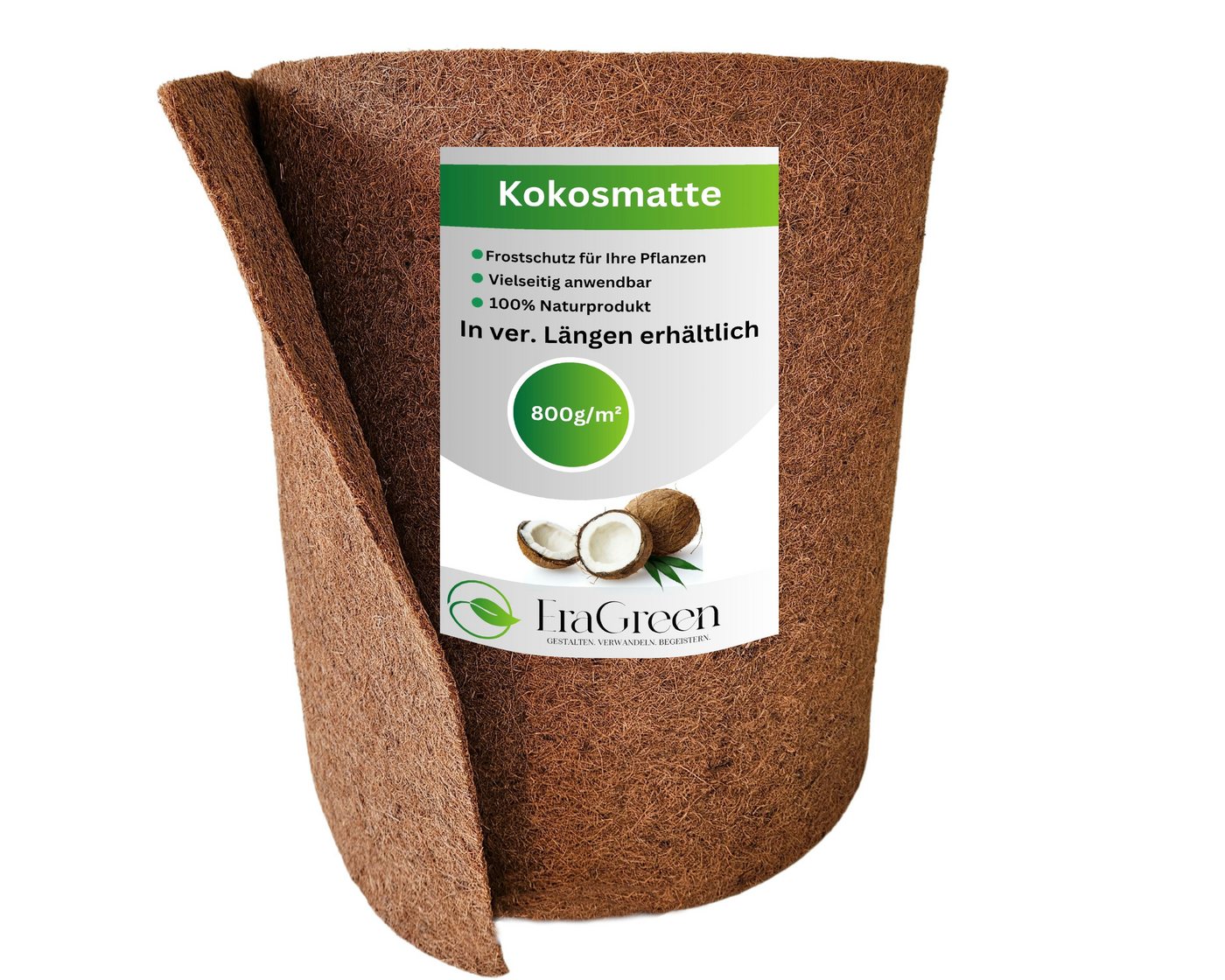 EraGreen Kokosmatte Kokosmatte 800g/m² 0,5m x 1m Winterschutz Pflanzen Kälteschutz Frosts, (Kokosmatte 800g/m² 0,5m x 1m, einseitig mit Naturlatex) Bild 2