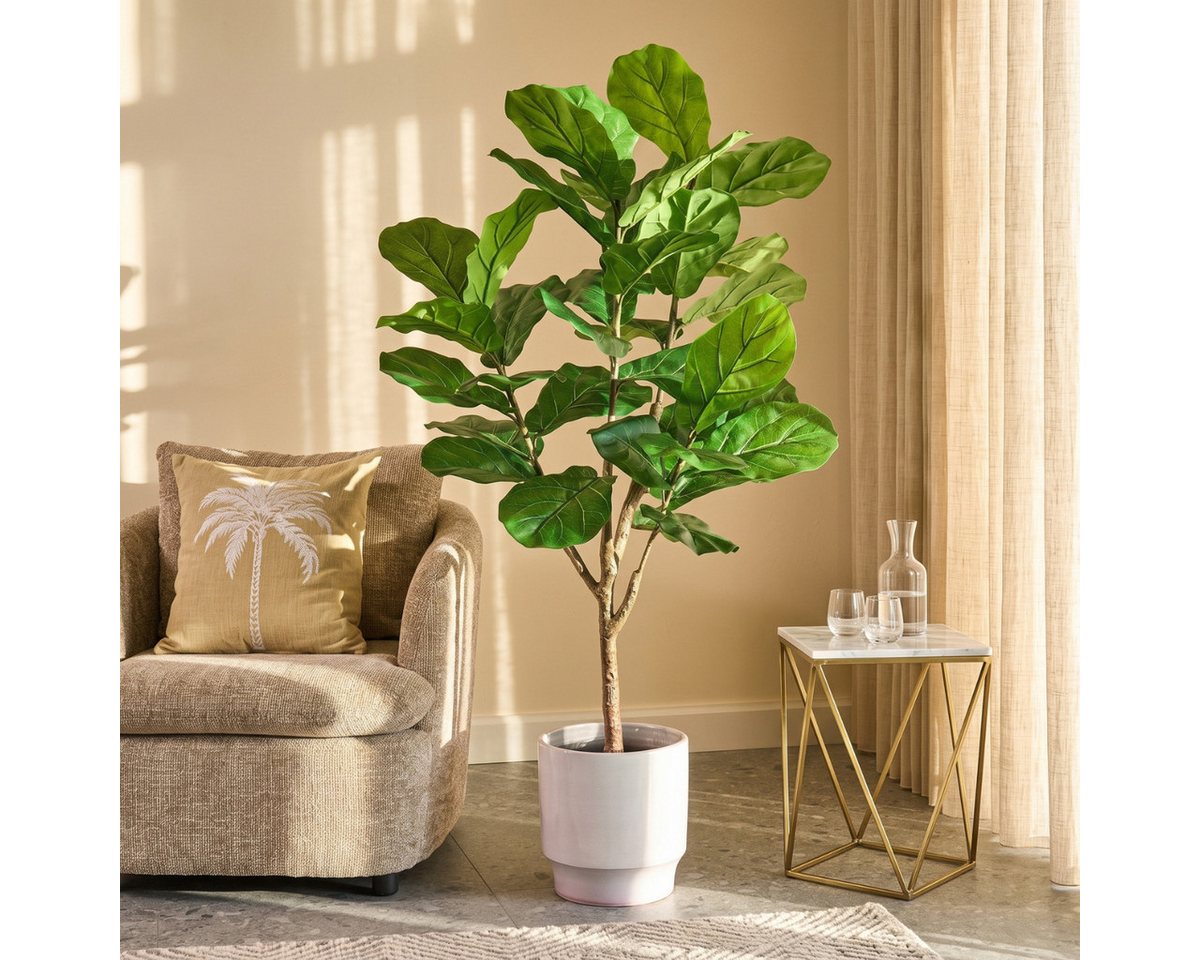 Kunstpflanze Mica Decorations Ficus Lyrata Kunstpflanze H150 x Ø50 cm, Mica Decorations, Höhe 150 cm