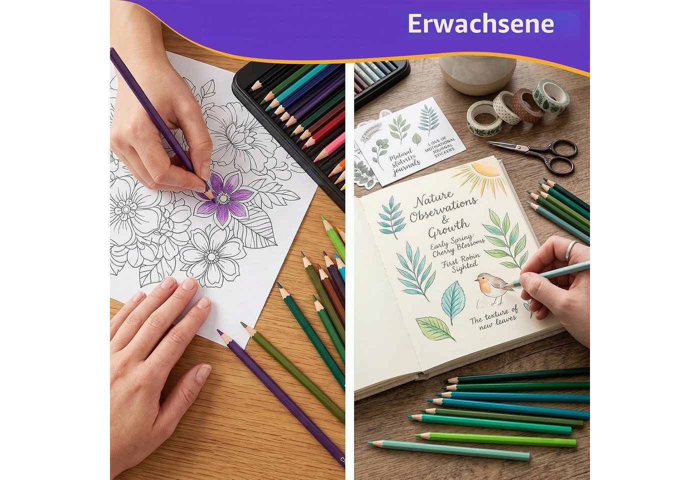 FOUORTUNATE-BEE Buntstift 120 Ölbuntstifte Farbstifte Set Zeichenstifte Holzbuntstifte Box, (120-tlg), Für Malbuch Zeichnen Skizzen Schule Hobby Atelier Künstler Studenten Bild 2