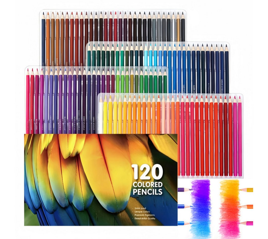 FOUORTUNATE-BEE Buntstift 120 Ölbuntstifte Farbstifte Set Zeichenstifte Holzbuntstifte Box, (120-tlg), Für Malbuch Zeichnen Skizzen Schule Hobby Atelier Künstler Studenten Bild 3