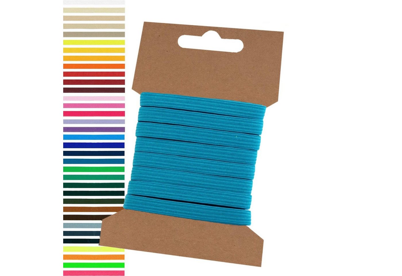 maDDma Webband 5m Gummiband 6,6mm Gummilitze Wäschegummi elastisches Band Wäscheband, türkisblau