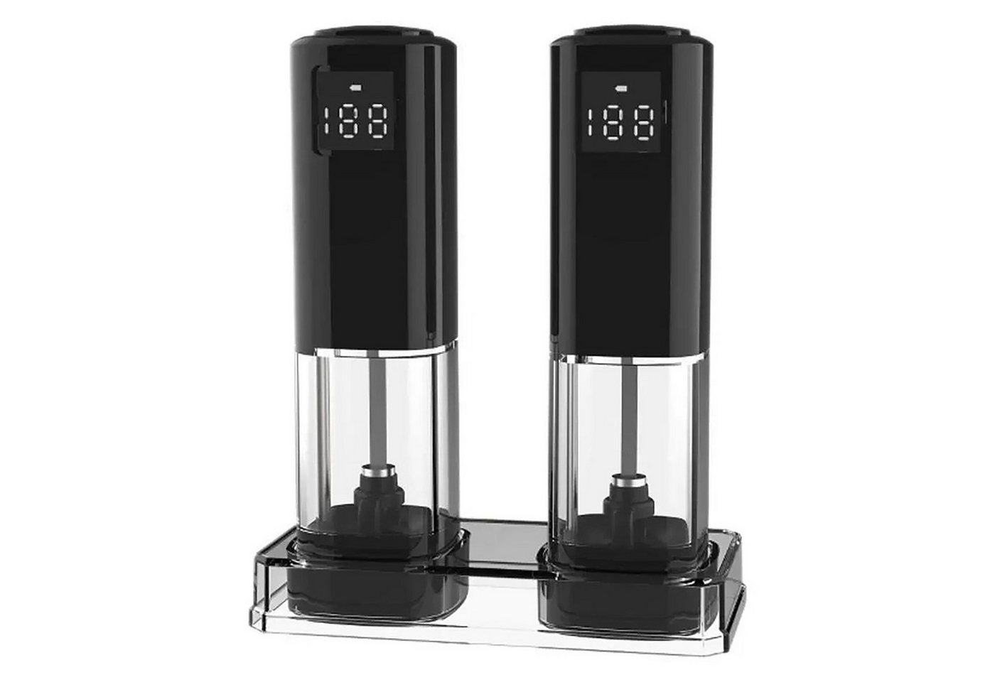 OYLCDI Salz-/Pfeffermühle Elektrische Salz- und Pfeffermühle 2er Set mit USB-C-Ladestation Wiederaufladbarkeit, Einhandbedienung durch Schwerkraft,Salzmühle, Adjustable Gewürzmühle Bild 5