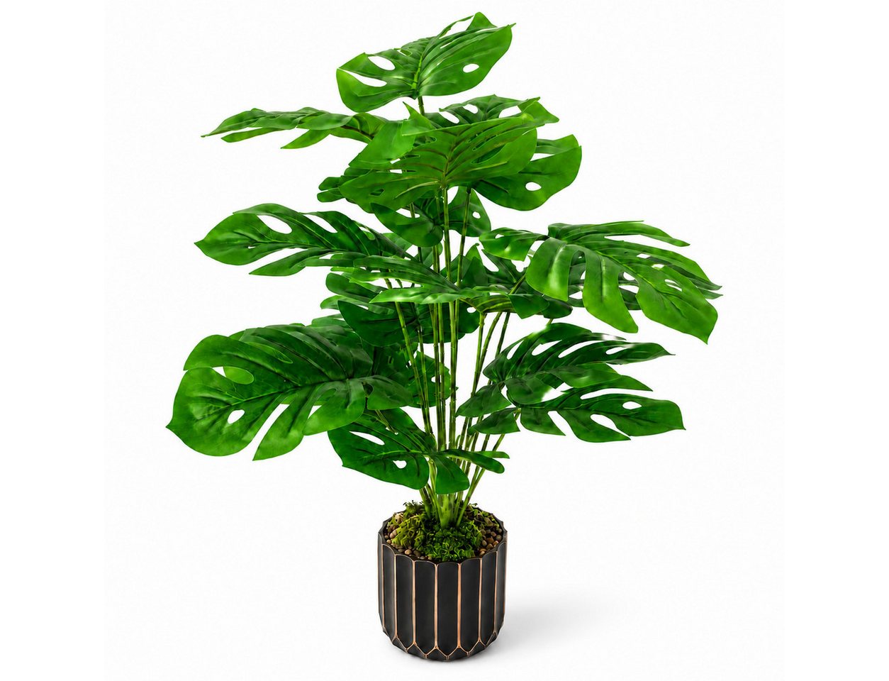 Kunstpflanze 71 cm Künstliche Monstera Pflanze mit Übertopf, UV-beständig Monstera, Refined Living, Höhe 71 cm, UV-beständig, individuell formbar, mit dekorativem Übertopf Bild 2