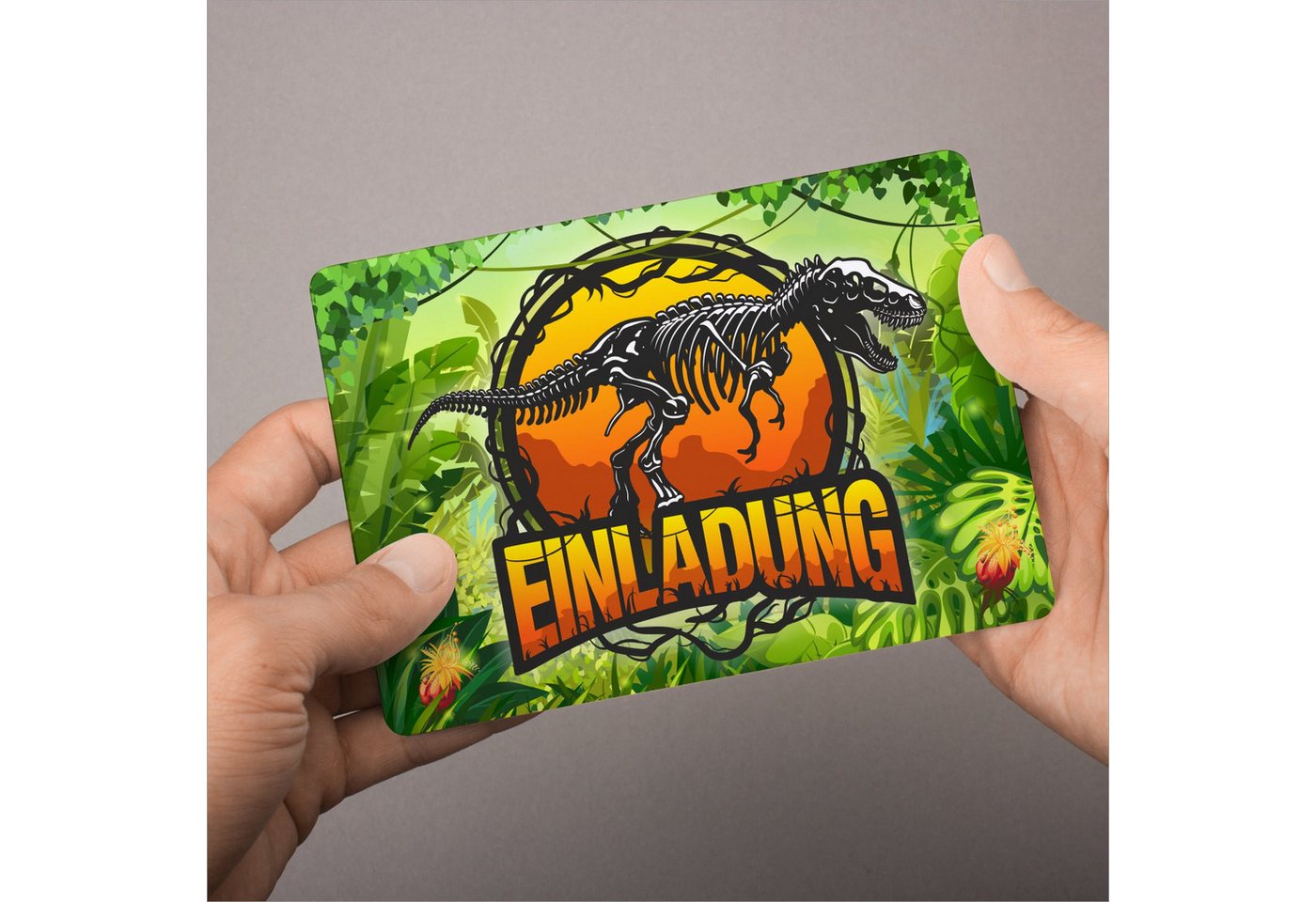 nikima Einladungskarten 10 Einladungskarten mit Glanzlack Dinosaurier für Kindergeburtstag Bild 4