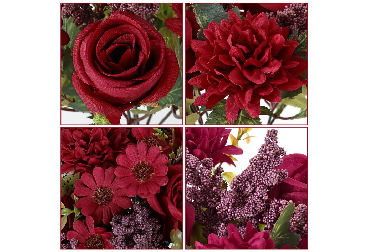 Kunstpflanze Künstliche Blumen, 2 Bündel Seidenblumensträuße Blumensträuße Hochzeit, Bomiclss, Tisch Dekoration Blumenarrangement Hause Küche Dekor Bild 2