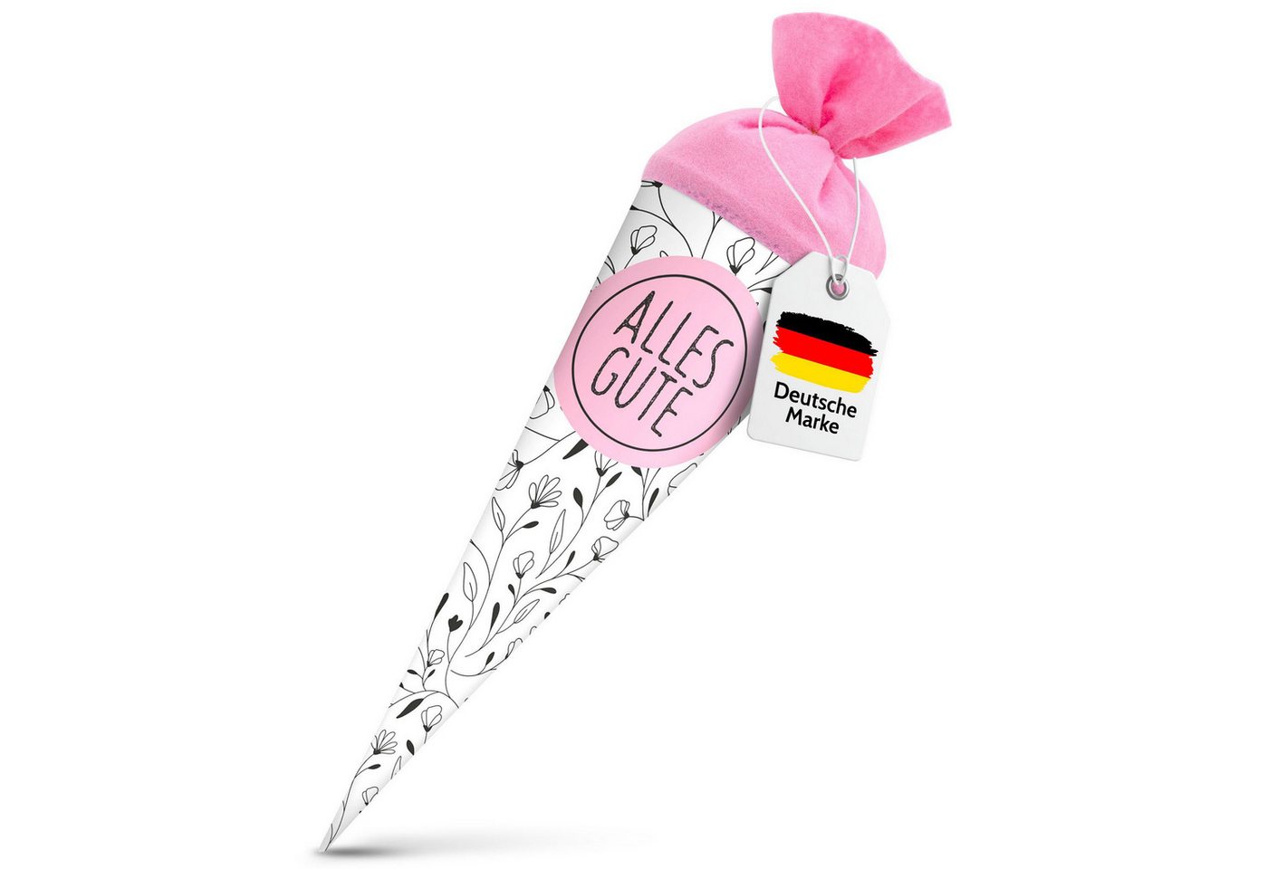 itenga Schultüte itenga Geschwisterschultüte 35cm "Florales Muster" mit Sticker "Alles