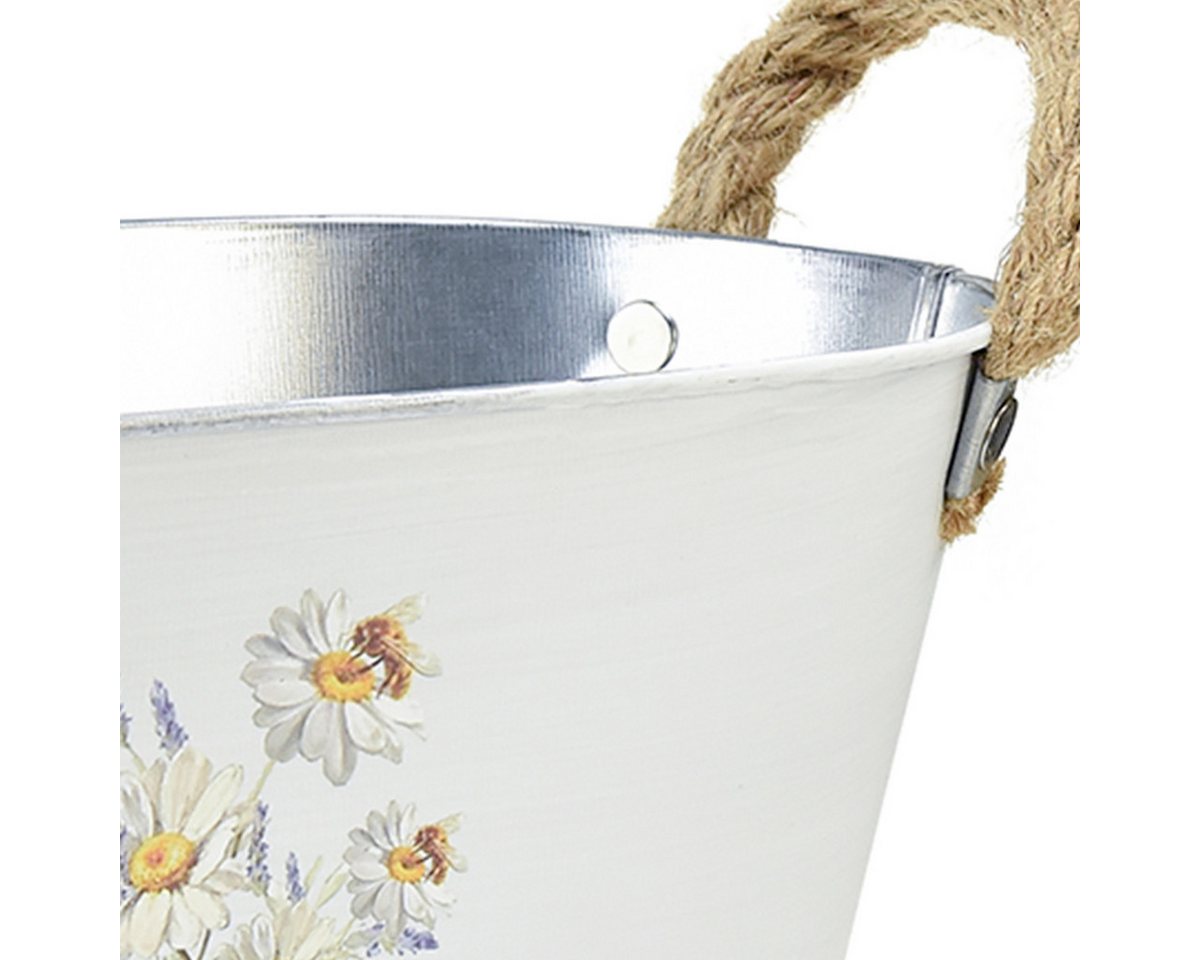 Florists Products Übertopf Dekorative Metallschale mit Blumenmotiv und Jutegriffen Bild 4