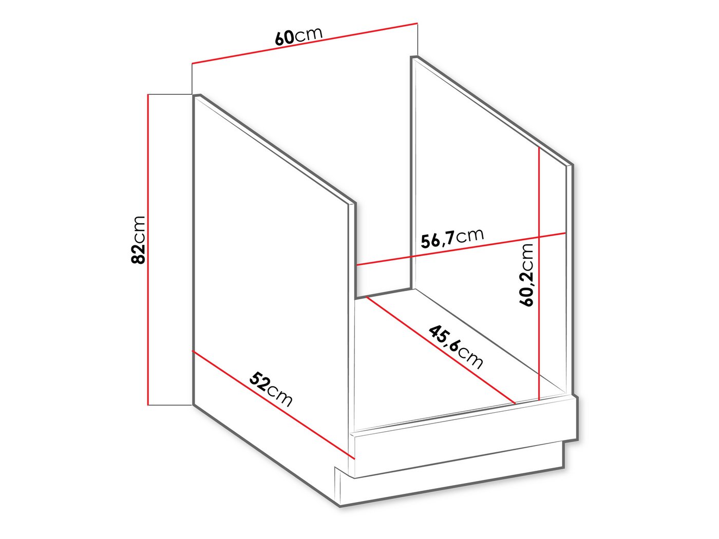 MIRJAN24 Ofenumbauschrank Solea 60 D GAZ BB 60x52x82 cm Bild 5
