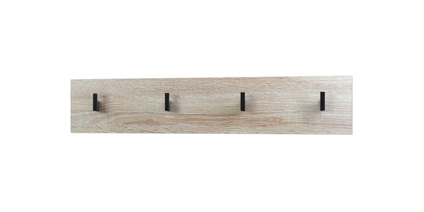 Vladon Garderobenpaneel Linea (Wandgarderobe, mit 4 Kleiderhaken), Eiche sägerau (72 x 14,5 x 3,5 cm) Bild 4
