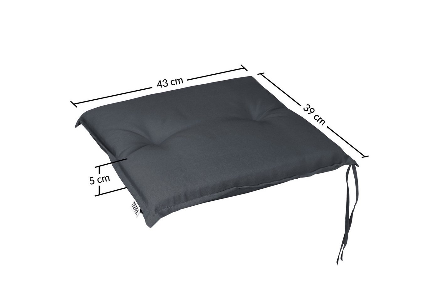 Detex Sitzauflage Boston, Stuhl 6er Set Wasserabweisend 43x39x5cm Waschbar Reißfest Anthrazit