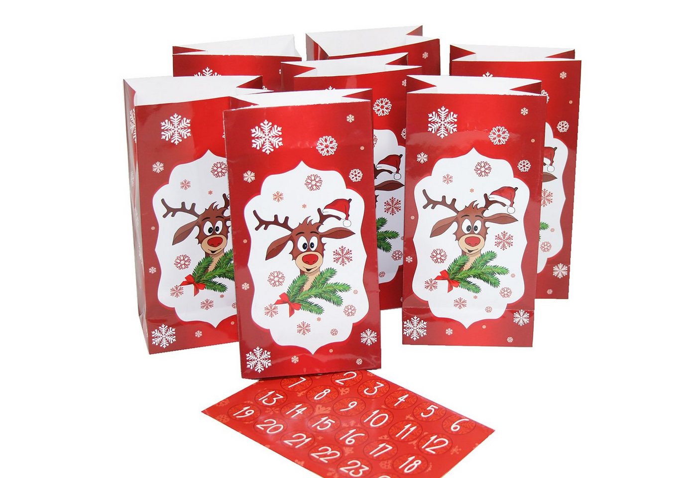Annastore befüllbarer Adventskalender zum Selbst Befüllen - Adventstüten - Papiertüten für Adventskalender, 20 x 10 x 6 cm Bild 2