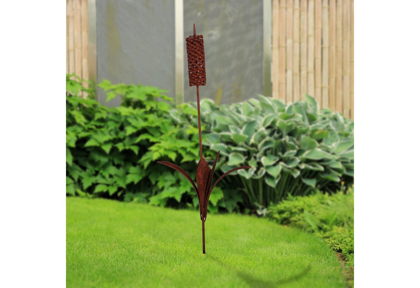 UNUS GARDEN Gartenstecker Gartenstecker Schilfgras aus Metall in Rostoptik 102 cm (1-St)