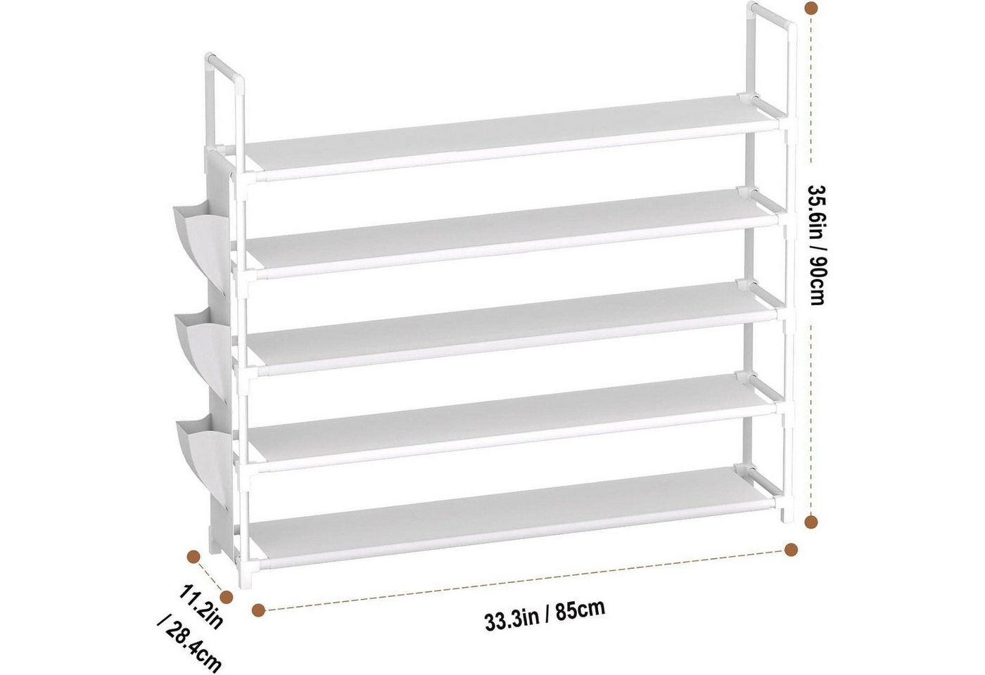 LuxusKollektion Schuhregal Schuhregal 5 Ebenen Schuhorganizer 20 Paar Weiß 5 Tier Bild 2