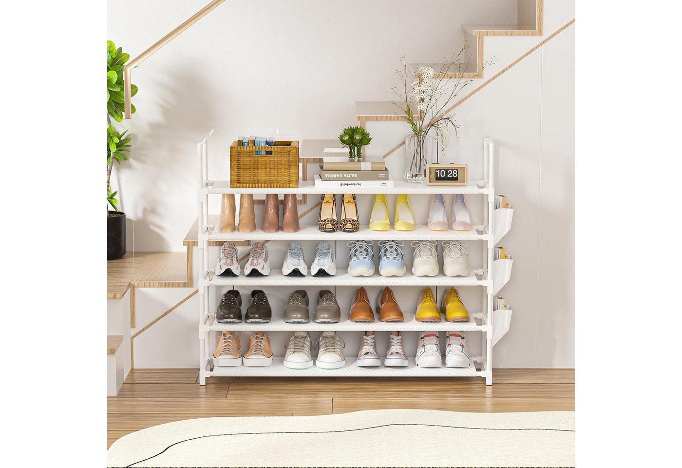 LuxusKollektion Schuhregal Schuhregal 5 Ebenen Schuhorganizer 20 Paar Weiß 5 Tier Bild 5
