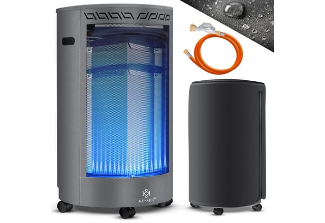 KESSER Heizstrahler, 4200 W, Gasheizer Keramik Gas Heizer 4200 Watt Heizstrahler + Gasdruckregler