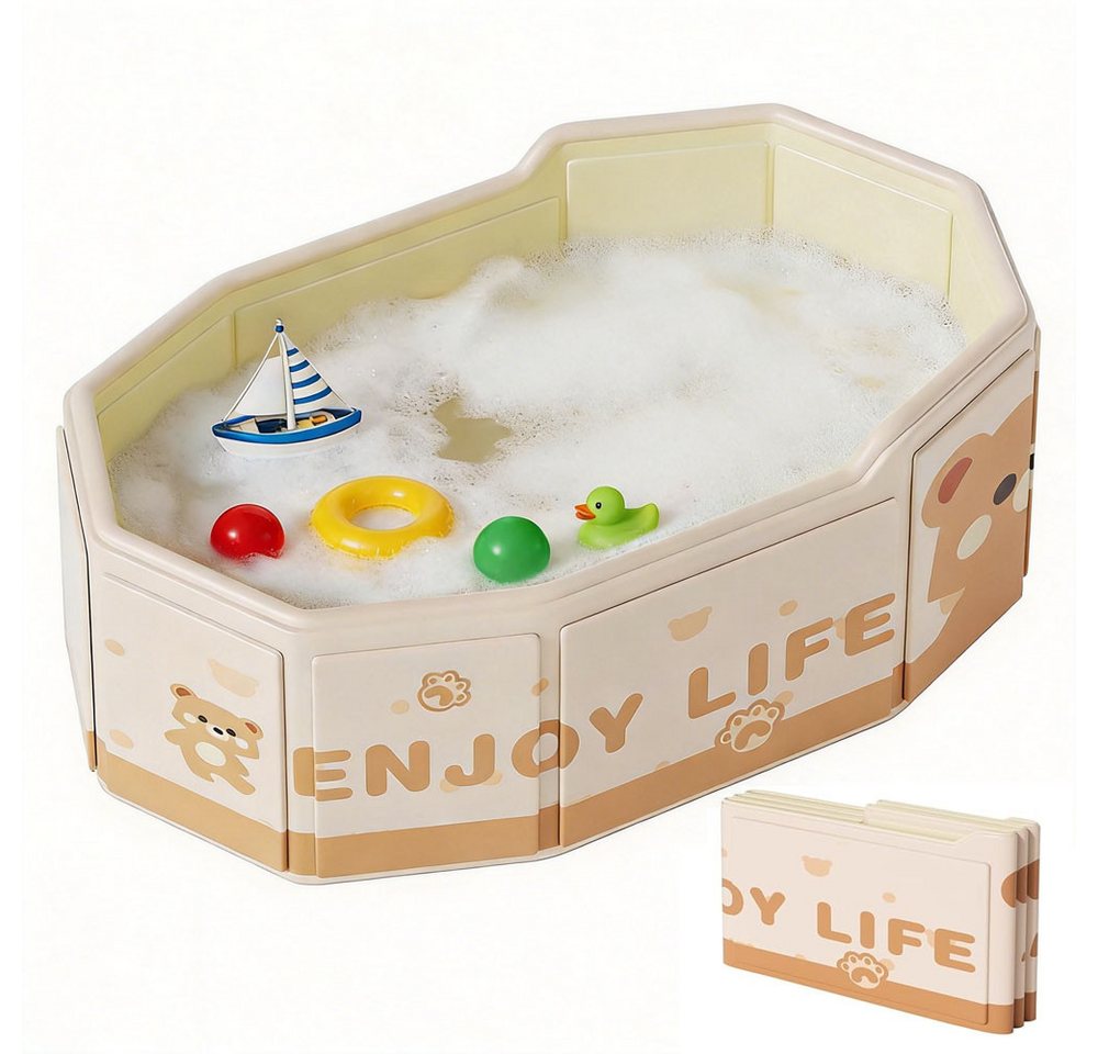 AFKSMILE Babybadewanne Baby Badewanne, Tragbare Klappbare Kinderbadewanne mit Abflussloch Bild 2