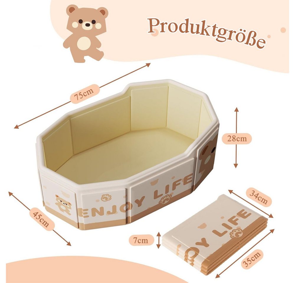 AFKSMILE Babybadewanne Baby Badewanne, Tragbare Klappbare Kinderbadewanne mit Abflussloch Bild 4