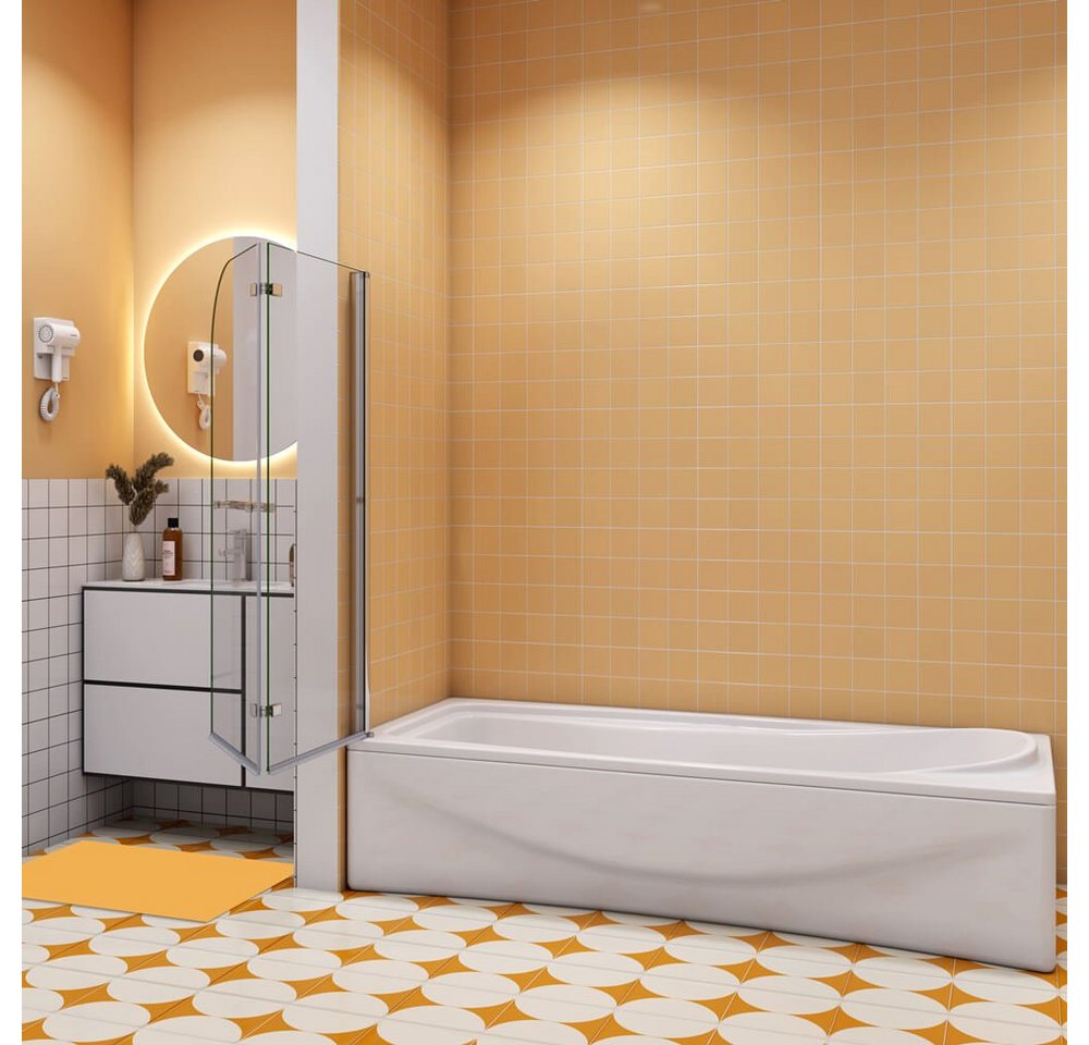 duschspa Badewannenaufsatz 6mm Nano Glas Badewannenaufsatz Faltwand Duschwand auf Badewanne, Einscheibensicherheitsglas, Sicherheitsglas, (Set), Duschwand erhältlich 3 verschiedenen Breiten