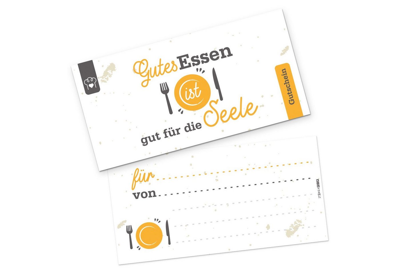 itenga Grußkarten itenga Geschenkgutschein Gutes Essen (Motiv 7), Postkarte zum Ausfülle
