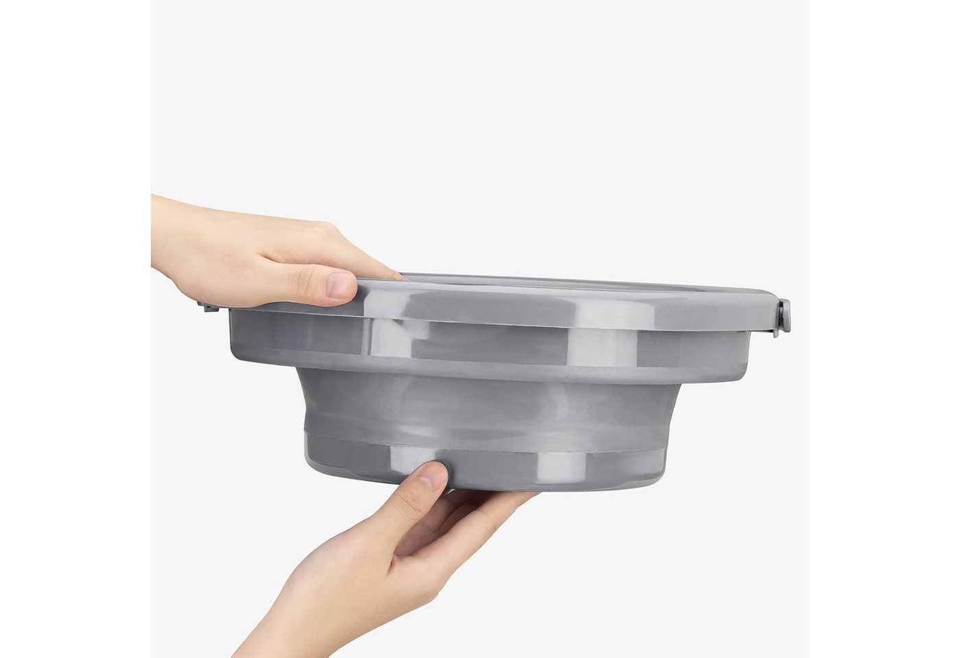 Navaris Putzeimer Navaris Falteimer 10 L aus Silikon, faltbar, grau Bild 3