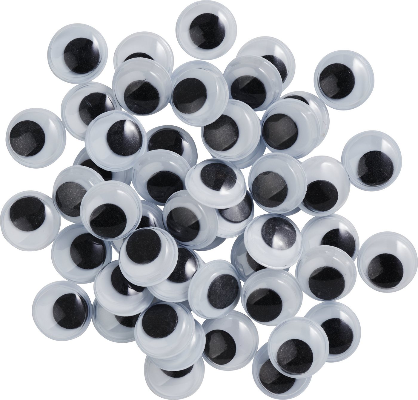 VBS Aufkleber Runde Wackelaugen zum Aufkleben, Ø 12 mm