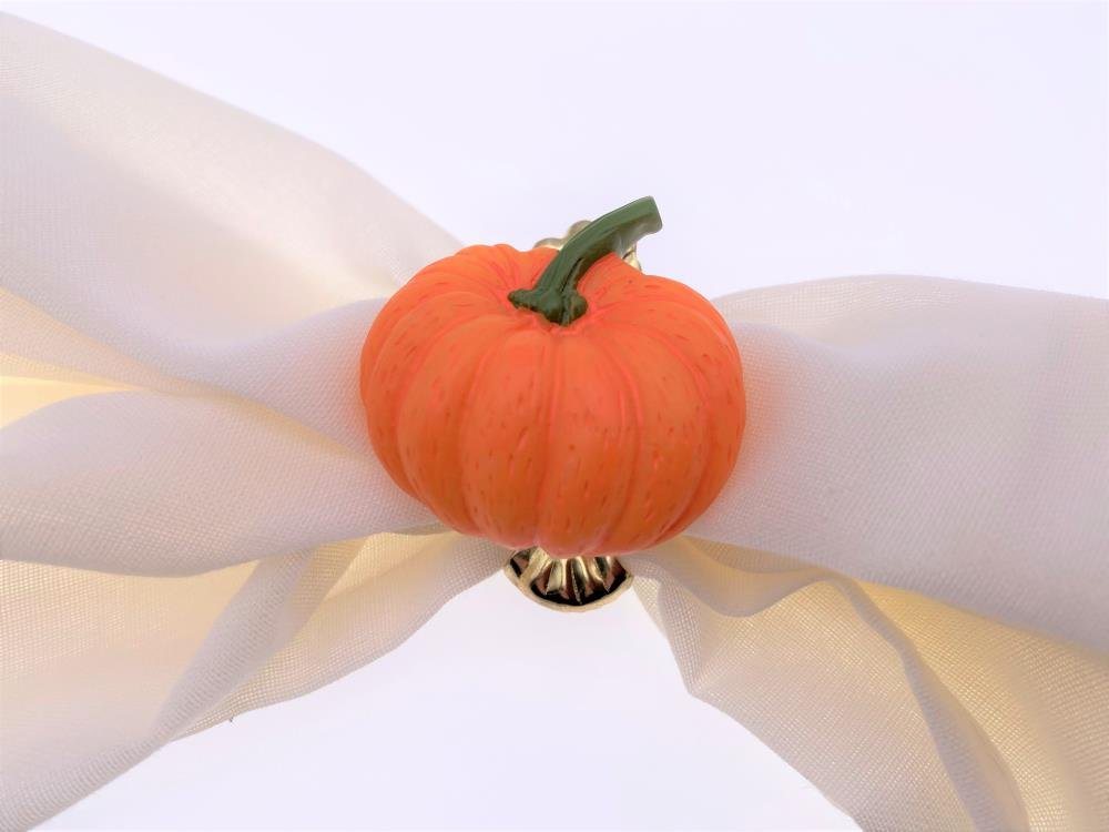 DécoProfi Dekoklammer Donauklammer Motiv Kürbis, Gardinenstangen Ø 16 mm Tischdeko, (Packung, 4-St., Donauklammer Eisen vermessingt mit Motiv Kürbis orange), für Gardinen, Vorhänge, Servietten und Tischdeko Bild 2