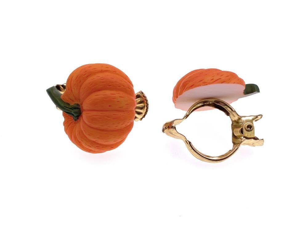 DécoProfi Dekoklammer Donauklammer Motiv Kürbis, Gardinenstangen Ø 16 mm Tischdeko, (Packung, 4-St., Donauklammer Eisen vermessingt mit Motiv Kürbis orange), für Gardinen, Vorhänge, Servietten und Tischdeko Bild 3