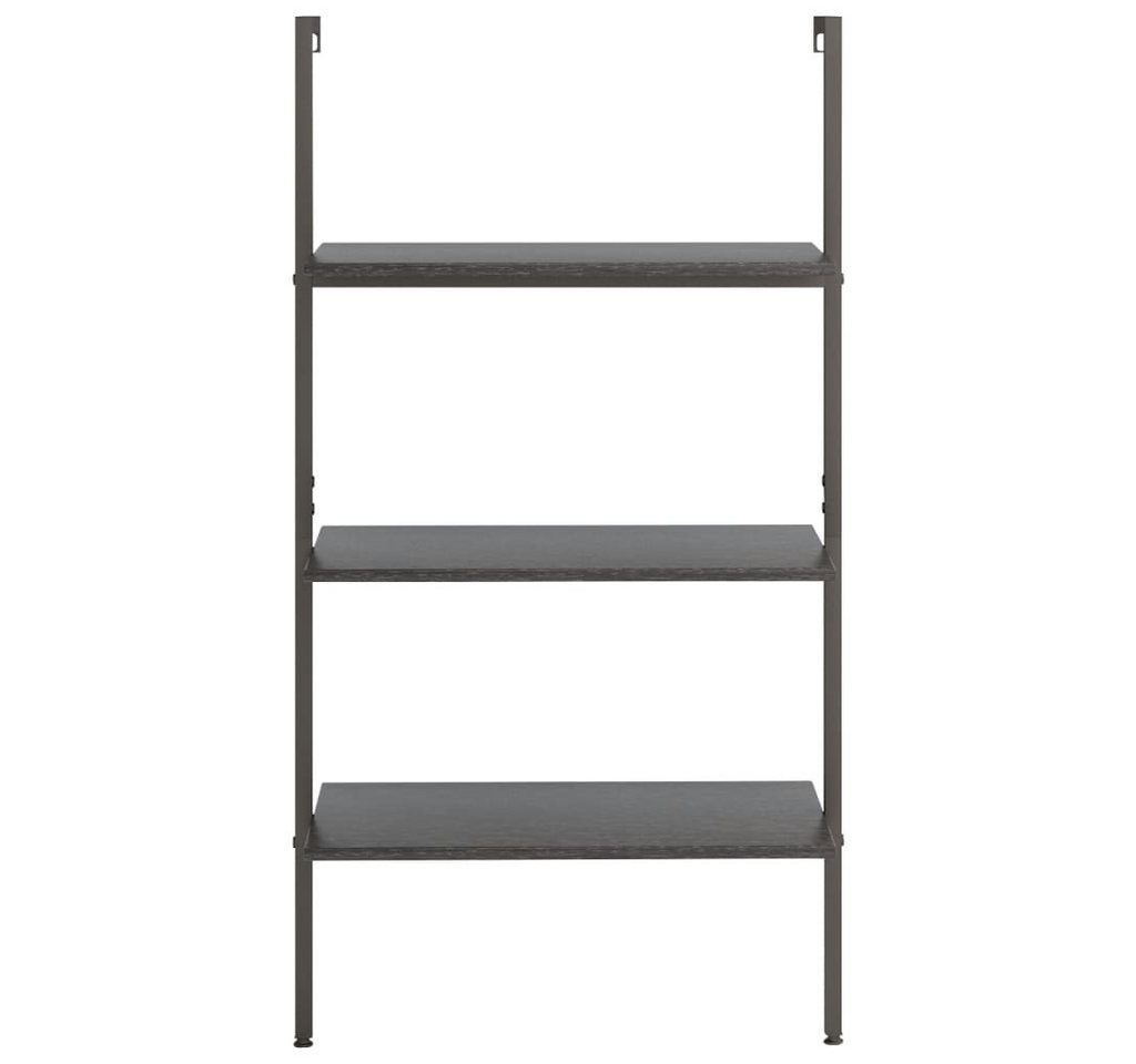 furnicato Bücherregal Anlehnregal 3 Ablagen 64 x 35 x 120,5 cm Schwarz, 1-tlg., Stabiles Bücherregal mit Wandhalterung für dein Wohnzimmer Bild 2