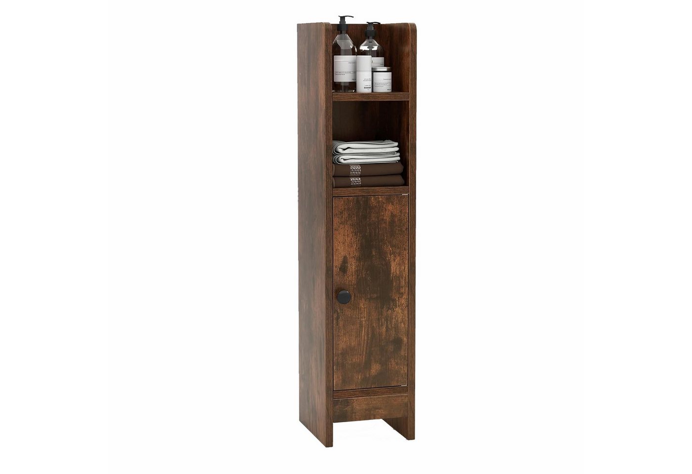 KOMFOTTEU Badregal Badezimmerschrank, Badschrank mit 3-stufig verstellbarem Regal Bild 3