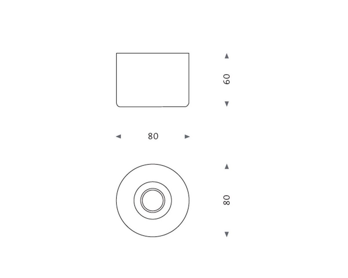 Mawa Design Deckenleuchte MAWA Eintopf minimalistische Wand- und Deckenleuchte Ø 8 cm, LED wechselbar, Deckenlampe, E27