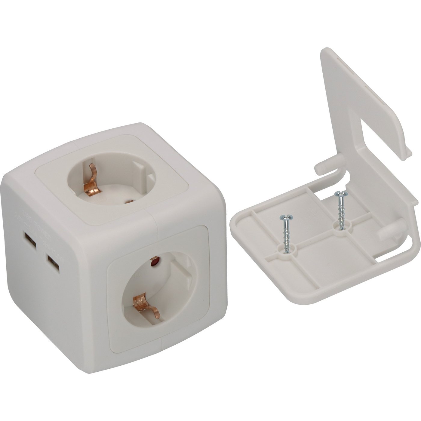 Brennenstuhl Steckdosenwürfel mit 2x USB, 1,4m Kabel, weiß Steckdosenleiste 4-fach (Kabellänge 1.4 m) Bild 2