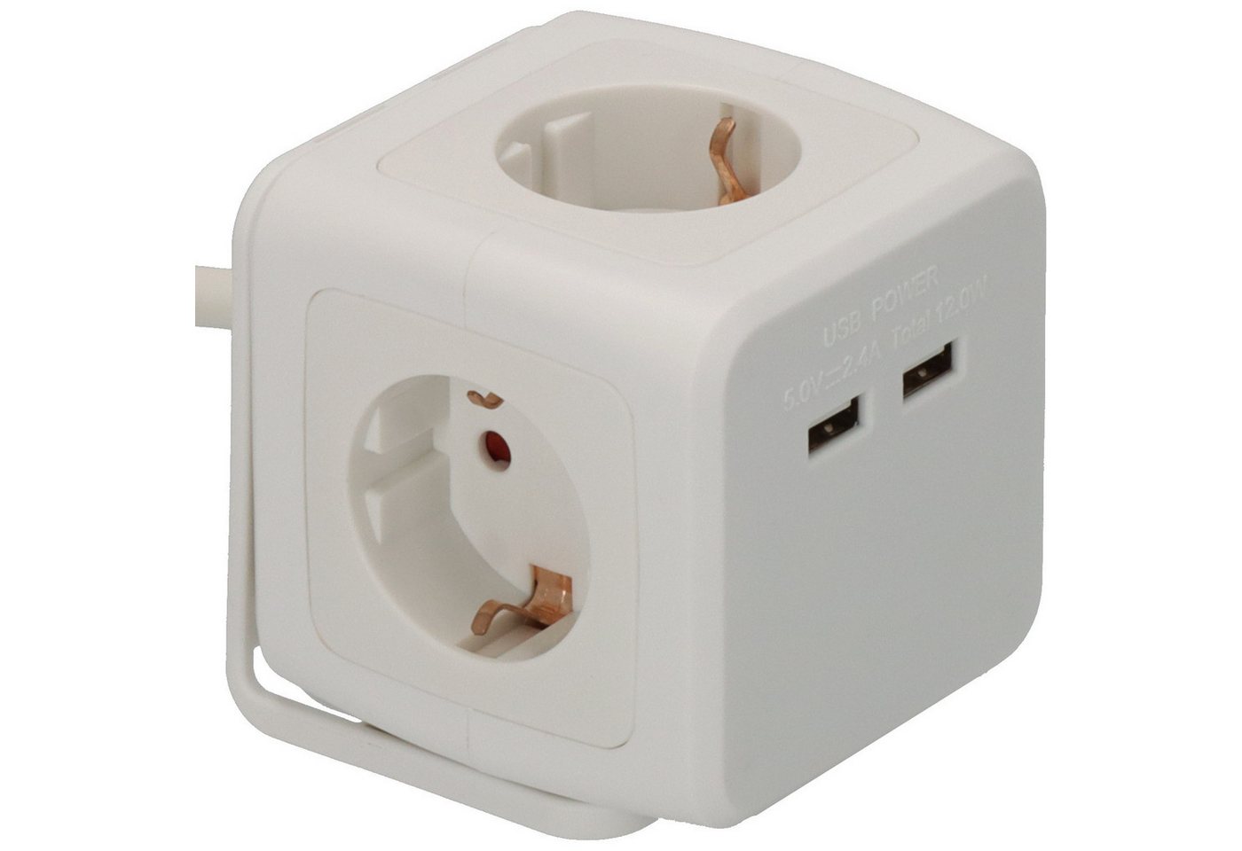 Brennenstuhl Steckdosenwürfel mit 2x USB, 1,4m Kabel, weiß Steckdosenleiste 4-fach (Kabellänge 1.4 m) Bild 4