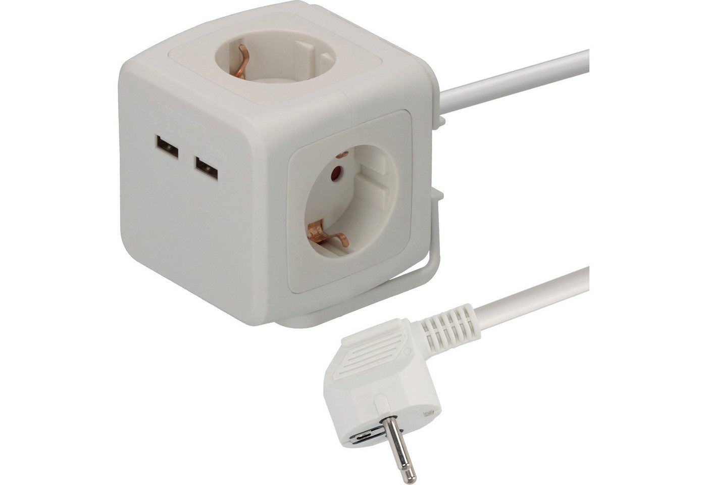 Brennenstuhl Steckdosenwürfel mit 2x USB, 1,4m Kabel, weiß Steckdosenleiste 4-fach (Kabellänge 1.4 m) Bild 5