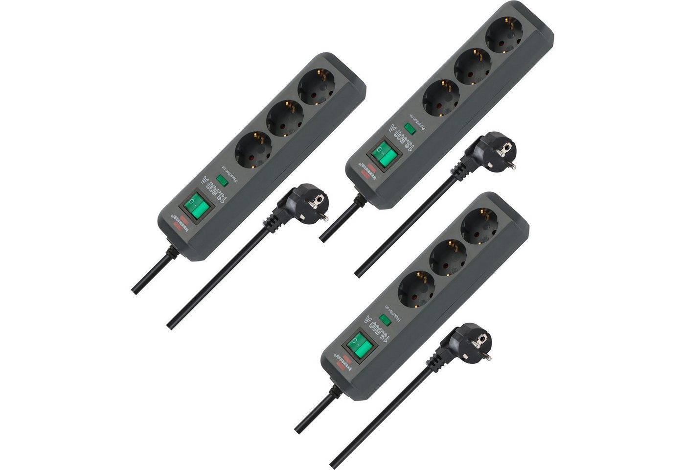 Brennenstuhl 3er Set Eco-Line Steckdosenleiste mit Überspannungsschutz, 1,5m Kabel Steckdosenleiste (Kabellänge 1.5 m) Bild 3