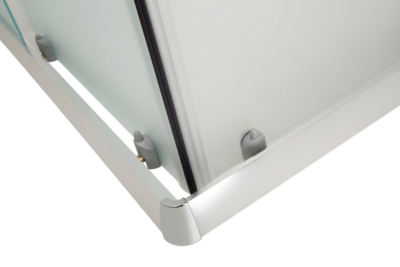 KOLMAN Eckdusche Parla Viereck Duschkabine, BxT: 80x80 cm, Sicherheitsglas, 180 cm, Gefrorenes Glas