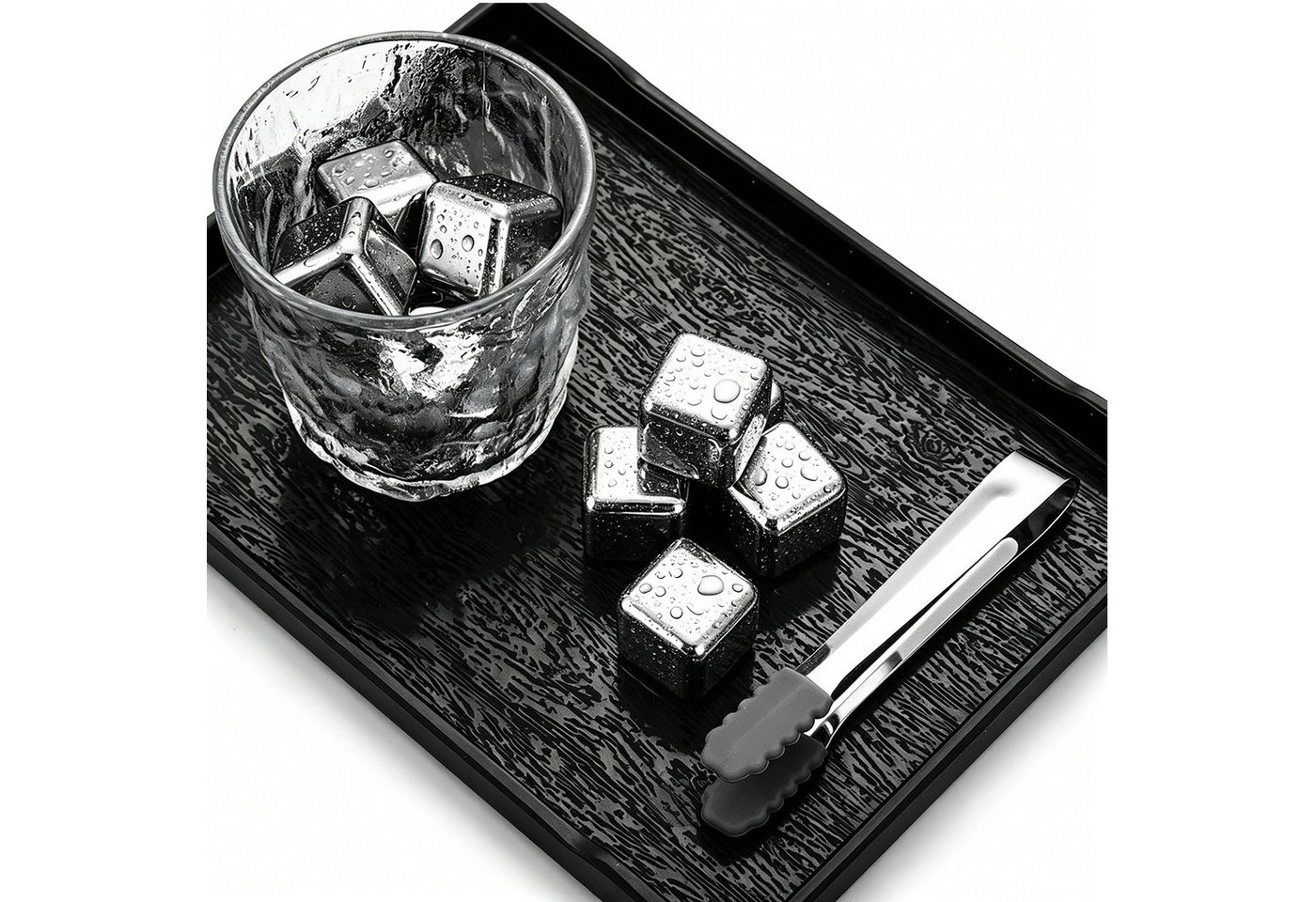 MOPUEA Eiswürfelform 8 Edelstahl Eiswürfelform Whisky Steine Wiederverwendbar Set, (Barzubehör-Set), Lebensmittelecht, rostfrei, wiederverwendbar, geschmacksneutral Bild 4
