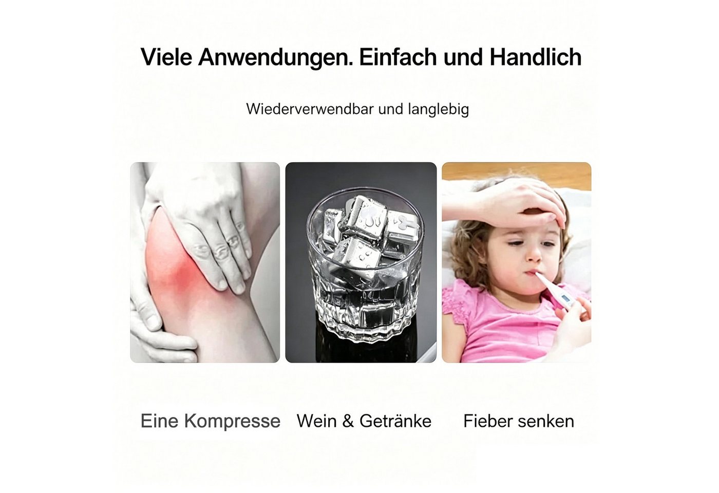 MOPUEA Eiswürfelform 8 Edelstahl Eiswürfelform Whisky Steine Wiederverwendbar Set, (Barzubehör-Set), Lebensmittelecht, rostfrei, wiederverwendbar, geschmacksneutral Bild 5
