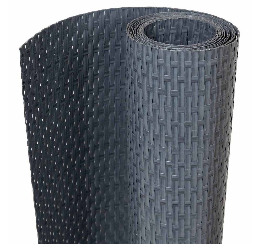 furnicato Balkonsichtschutz Balkon-Sichtschutz Rattan-Optik 300x80 cm Anthrazit Witterungsbeständiger Sichtschutzzaun mit praktischer Rattan-Optik