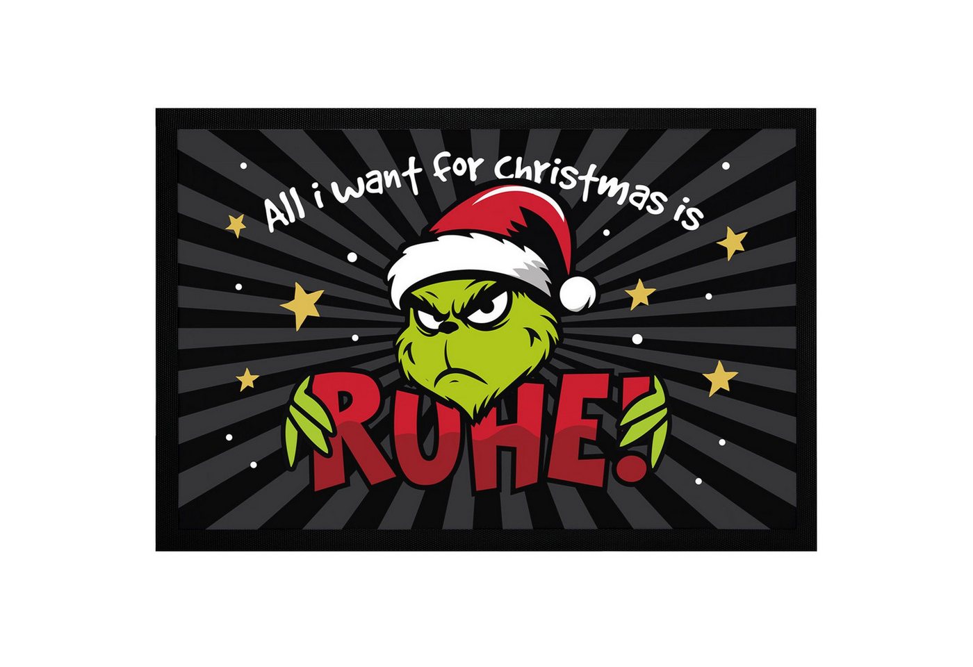 MoonWorks Fußmatte Fußmatte Weihnachten Grinch Ruhe Anti Weihnachtsdeko Weihnachtsmuffel, rechteckig Bild 2