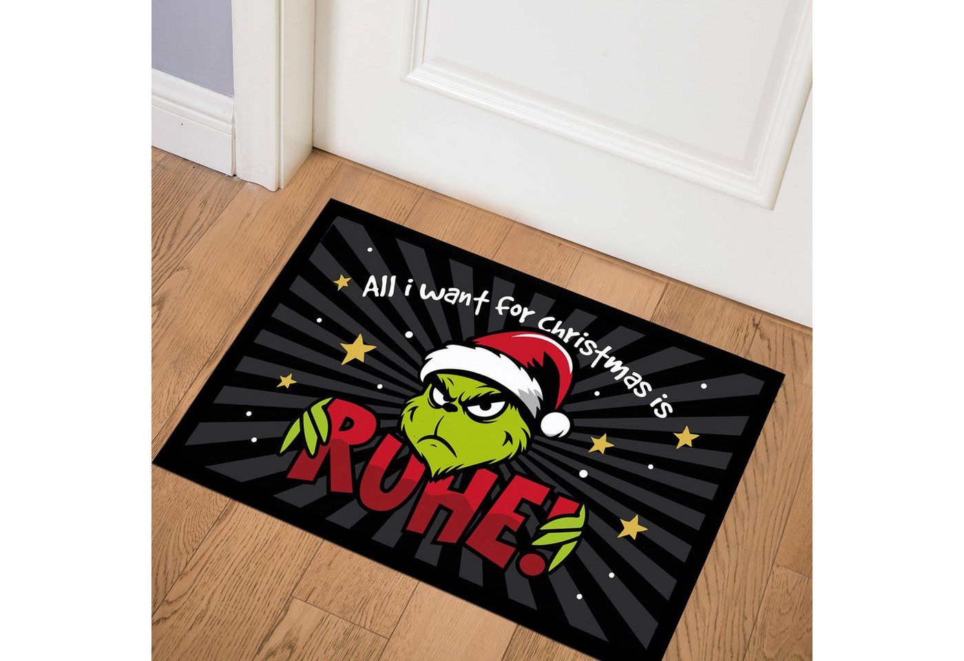 MoonWorks Fußmatte Fußmatte Weihnachten Grinch Ruhe Anti Weihnachtsdeko Weihnachtsmuffel, rechteckig Bild 4