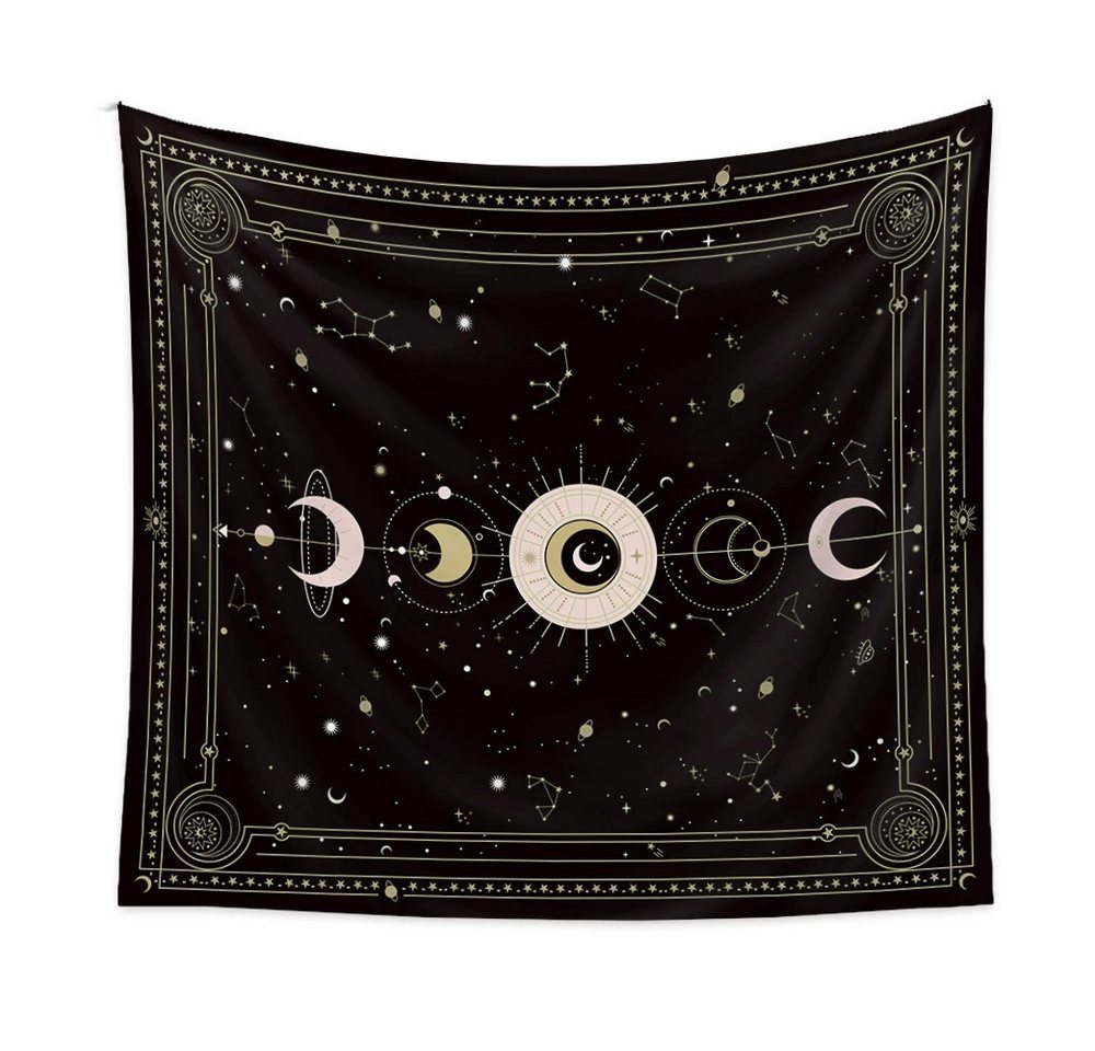 Zyronn Wandteppich Mondphasen-Wandteppich,Wandbehang Deko,Tarot Wanddeko,Boho-Stil, Retro-Astrologie-Wanddekoration für Schlafzimmer und Wohnzimmer Bild 3