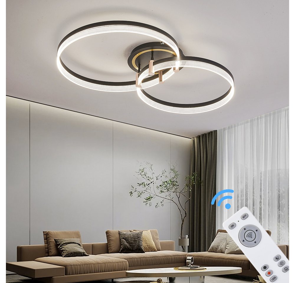 Euroton LED Deckenleuchte LED Deckenleuchte Fernbedienung/Handy-App Lichtfarbe einstellbar, LED fest integriert, Kalt- bis Warmweiß, Lichtfarbe oder/und Helligkeit mit Fernbedienung oder App einstellbar Bild 2