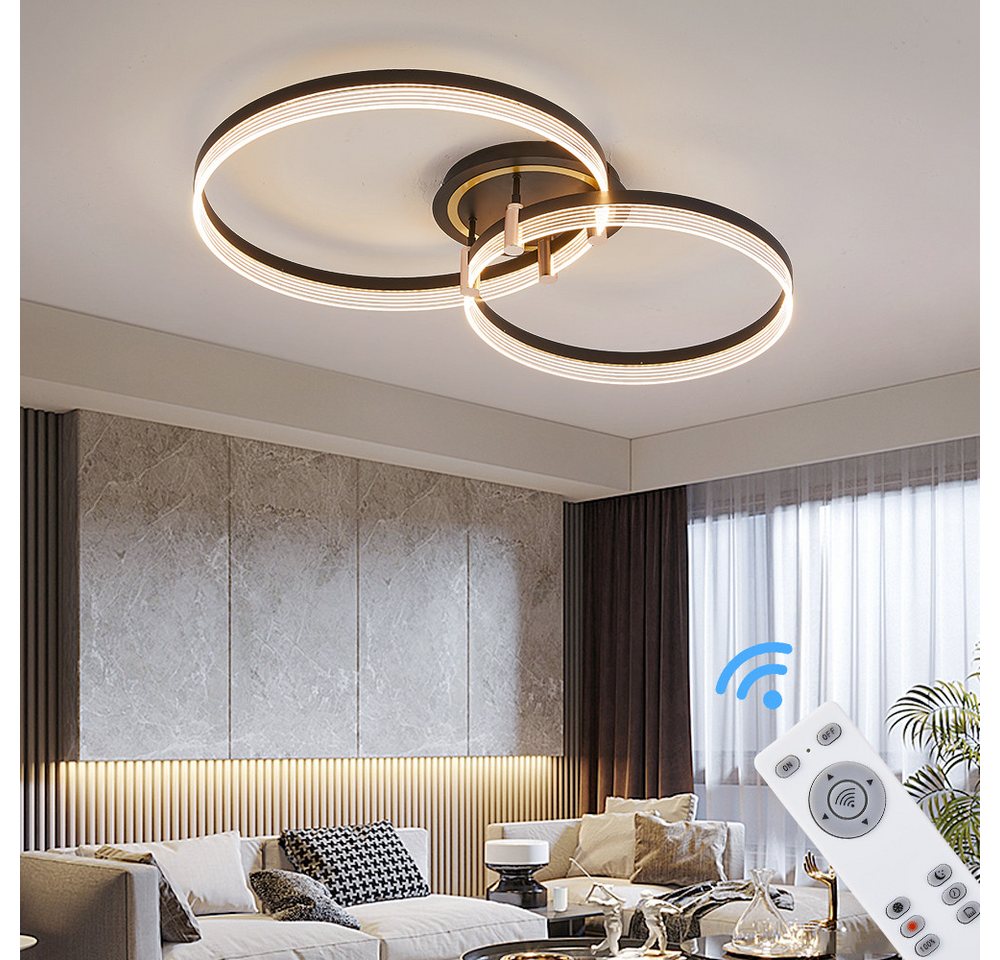 Euroton LED Deckenleuchte LED Deckenleuchte Fernbedienung/Handy-App Lichtfarbe einstellbar, LED fest integriert, Kalt- bis Warmweiß, Lichtfarbe oder/und Helligkeit mit Fernbedienung oder App einstellbar Bild 3