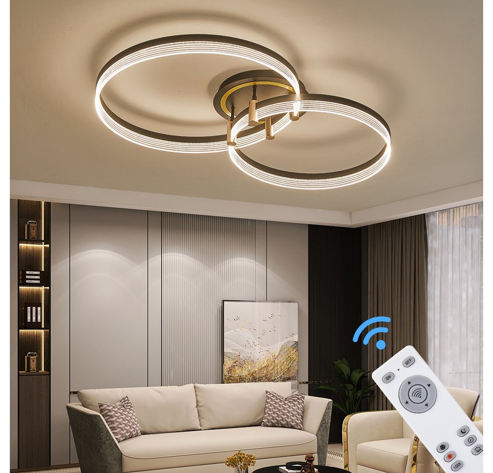 Euroton LED Deckenleuchte LED Deckenleuchte Fernbedienung/Handy-App Lichtfarbe einstellbar, LED fest integriert, Kalt- bis Warmweiß, Lichtfarbe oder/und Helligkeit mit Fernbedienung oder App einstellbar Bild 5