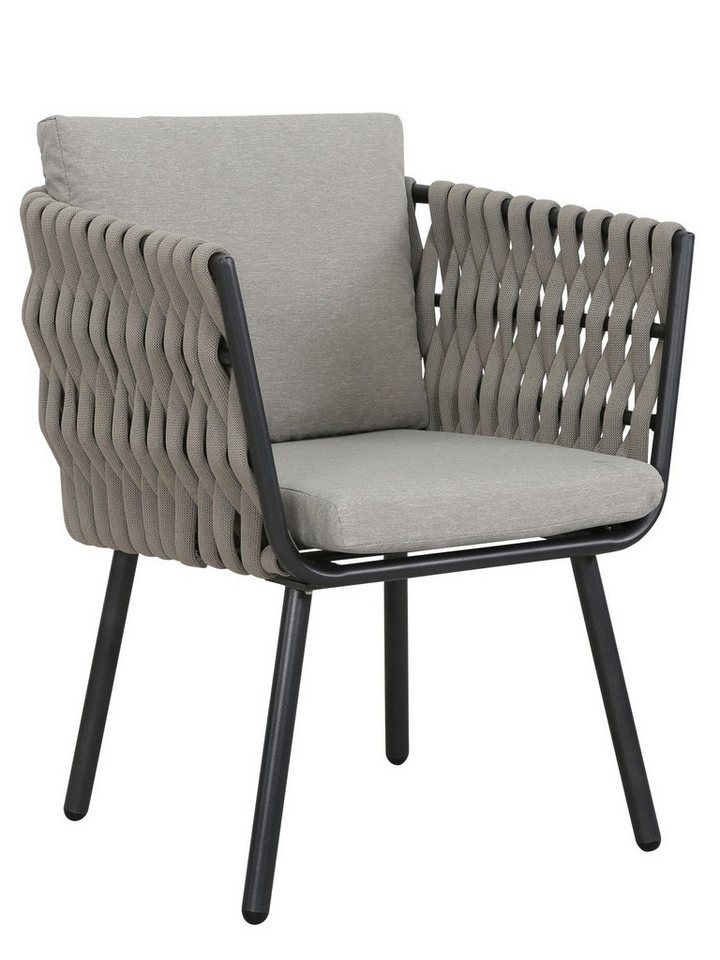 Gardissimo Gartenlounge-Set Abby rechts taupe Rope Dining Gartenmöbelset, (Set, 4-tlg., Alu, Ecklounge, Esstisch, 2 Sessel, inkl. Auflagen), wetterfest / Bezüge waschbar / Aluminium Bild 3