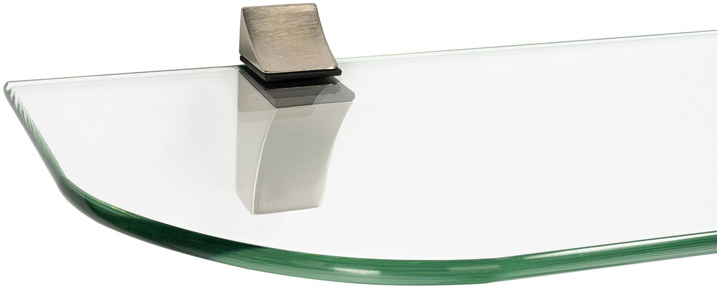 ib style Wandregal Glasregal 6mm klar 90 x 15 cm + Clip KUBI Edelstahloptik, Glasboden aus ESG-Sicherheitsglas - Wandregal Bild 3