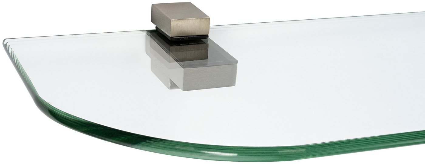 ib style Wandregal Glasregal 6mm klar 90 x 15 cm + Clip KUBI Edelstahloptik, Glasboden aus ESG-Sicherheitsglas - Wandregal Bild 4
